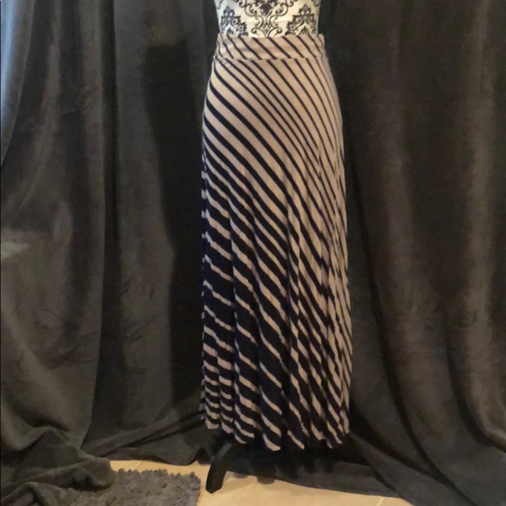 Blue and brown maxi skirt
